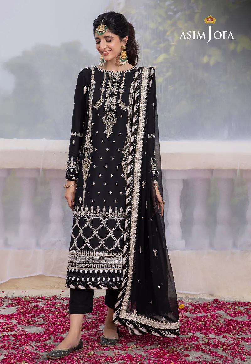 AJAB-01 DESIGNERS EMBROIDERED STITCHED 3 PCS