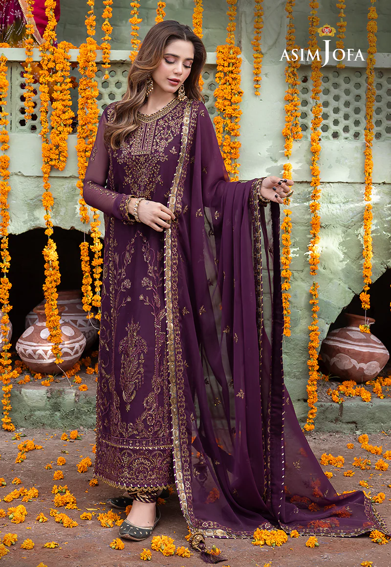 AJAB-22 EMBROIDERED CHIFFON 3 PCS - Image 6