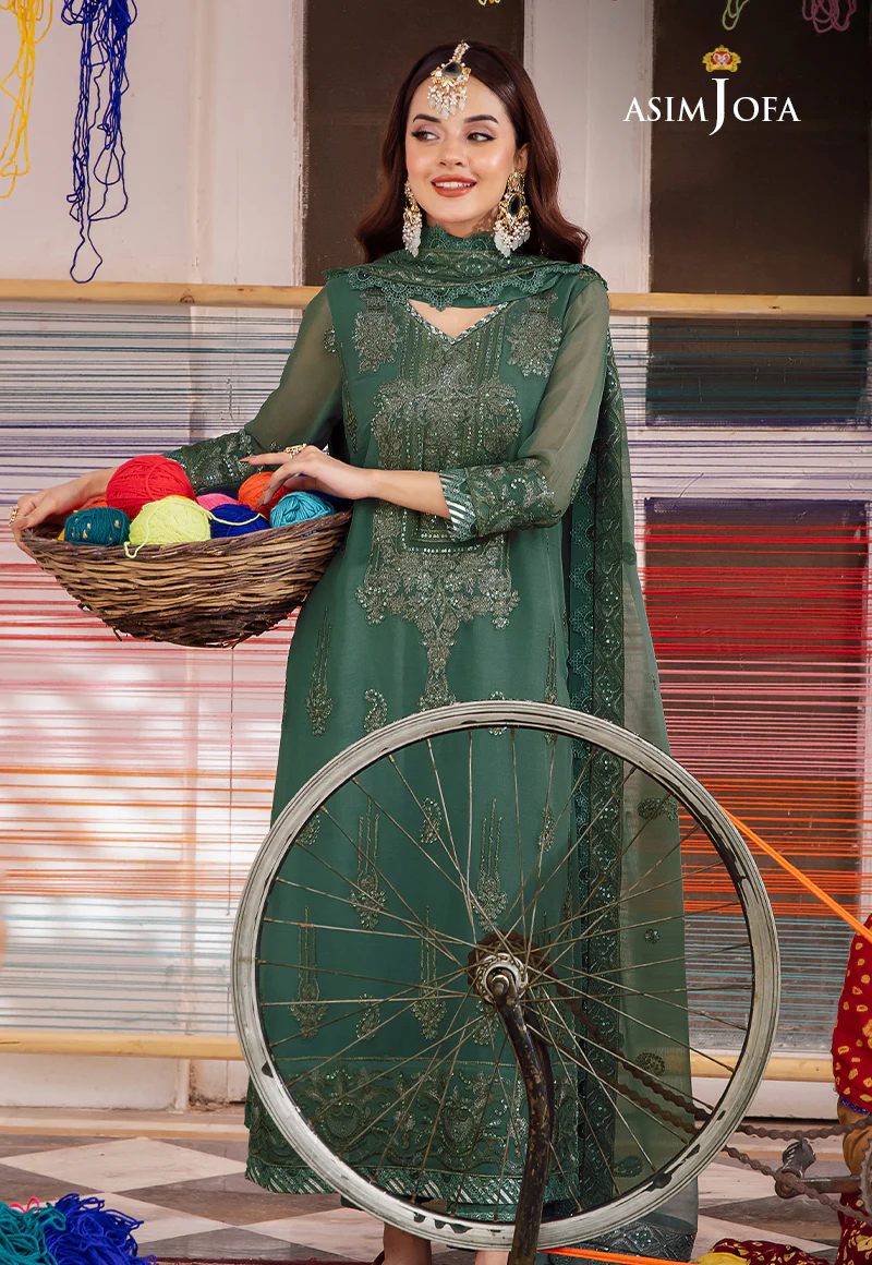 AJAB-23 EMBROIDERED CHIFFON 3 PCS - Image 6