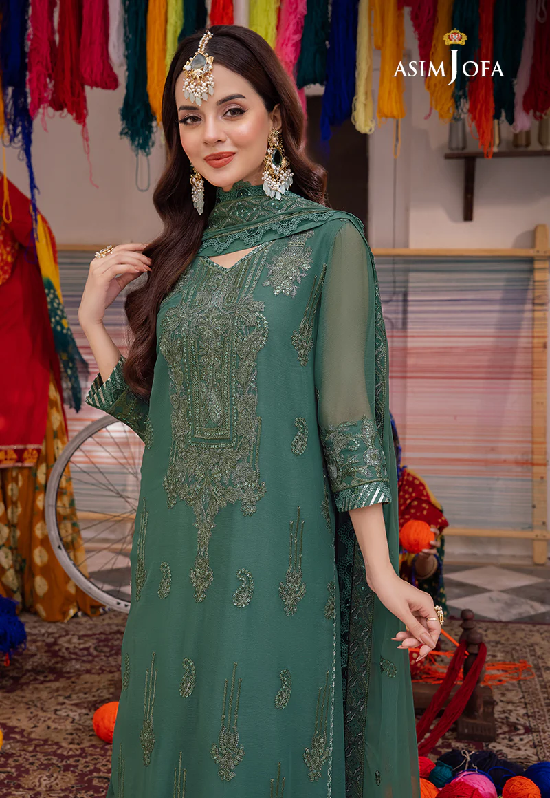AJAB-23 EMBROIDERED CHIFFON 3 PCS - Image 7