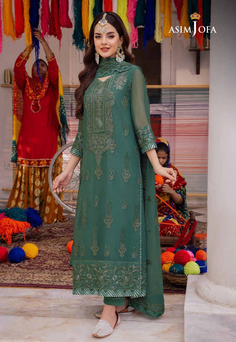 AJAB-23 EMBROIDERED CHIFFON 3 PCS - Image 8