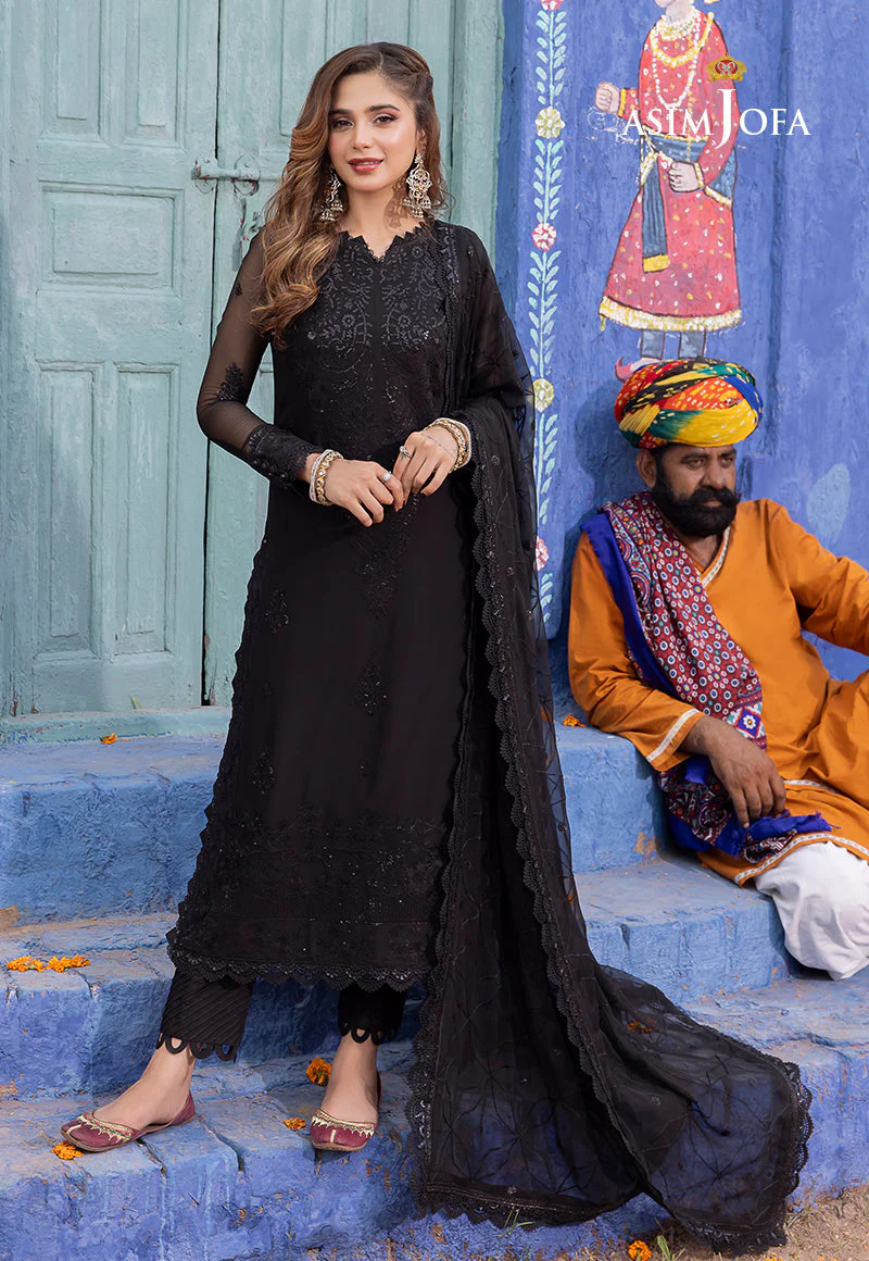 AJABD-04 EMBROIDERED CHIFFON STITCHED 3 PCS