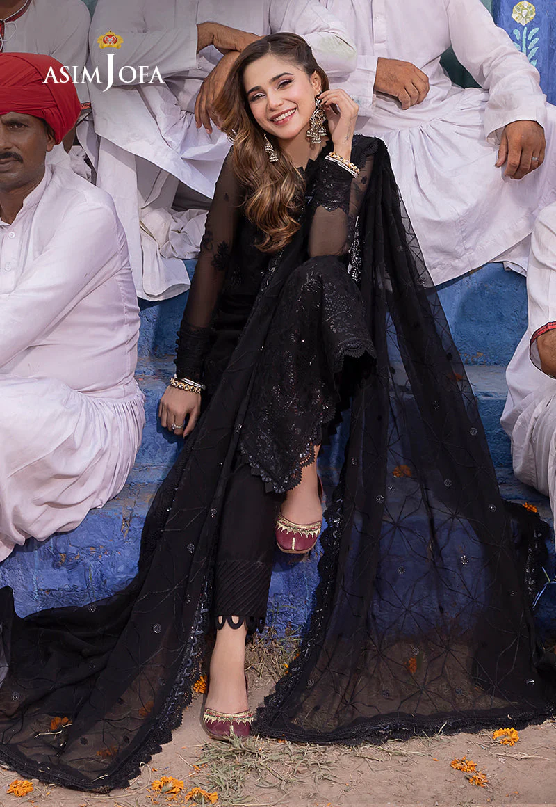 AJABD-04 EMBROIDERED CHIFFON STITCHED 3 PCS - Image 10