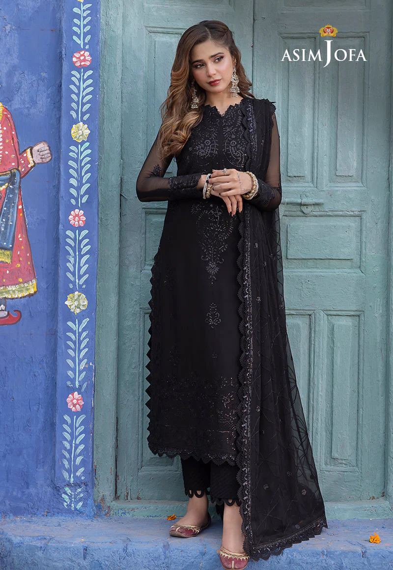AJABD-04 EMBROIDERED CHIFFON STITCHED 3 PCS - Image 4