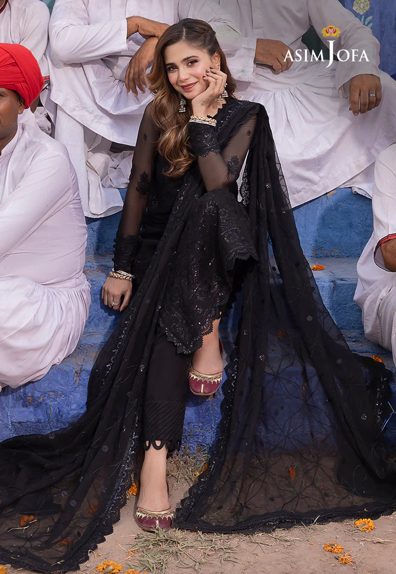 AJABD-04 EMBROIDERED CHIFFON STITCHED 3 PCS - Image 6
