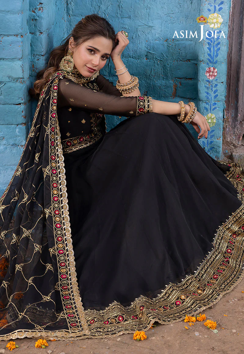 AJABD-25 EMBROIDERED CHIFFON STITCHED 3 PCS - Image 7