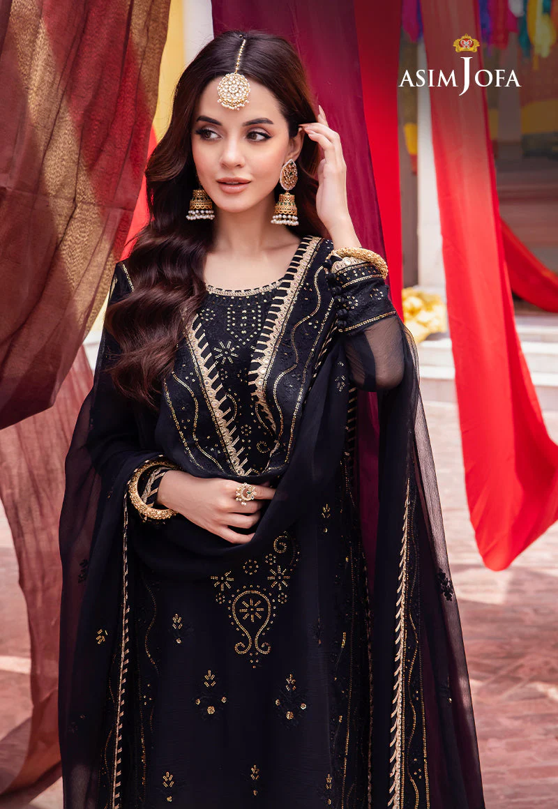 AJABP-18 EMBROIDERED CHIFFON 3 PCS STITCHED - Image 4