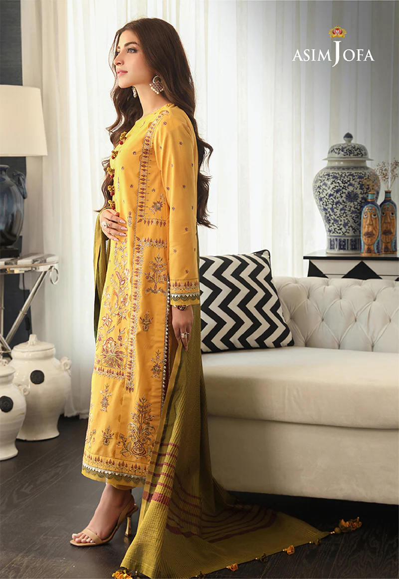 AJAI-12 EMBROIDERED SLUB LAWN 3 PCS - Image 6