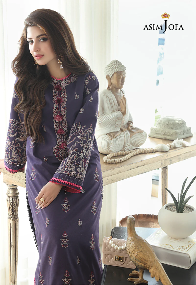 AJAI-19 EMBROIDERED SLUB LAWN 2 PCS - Image 7