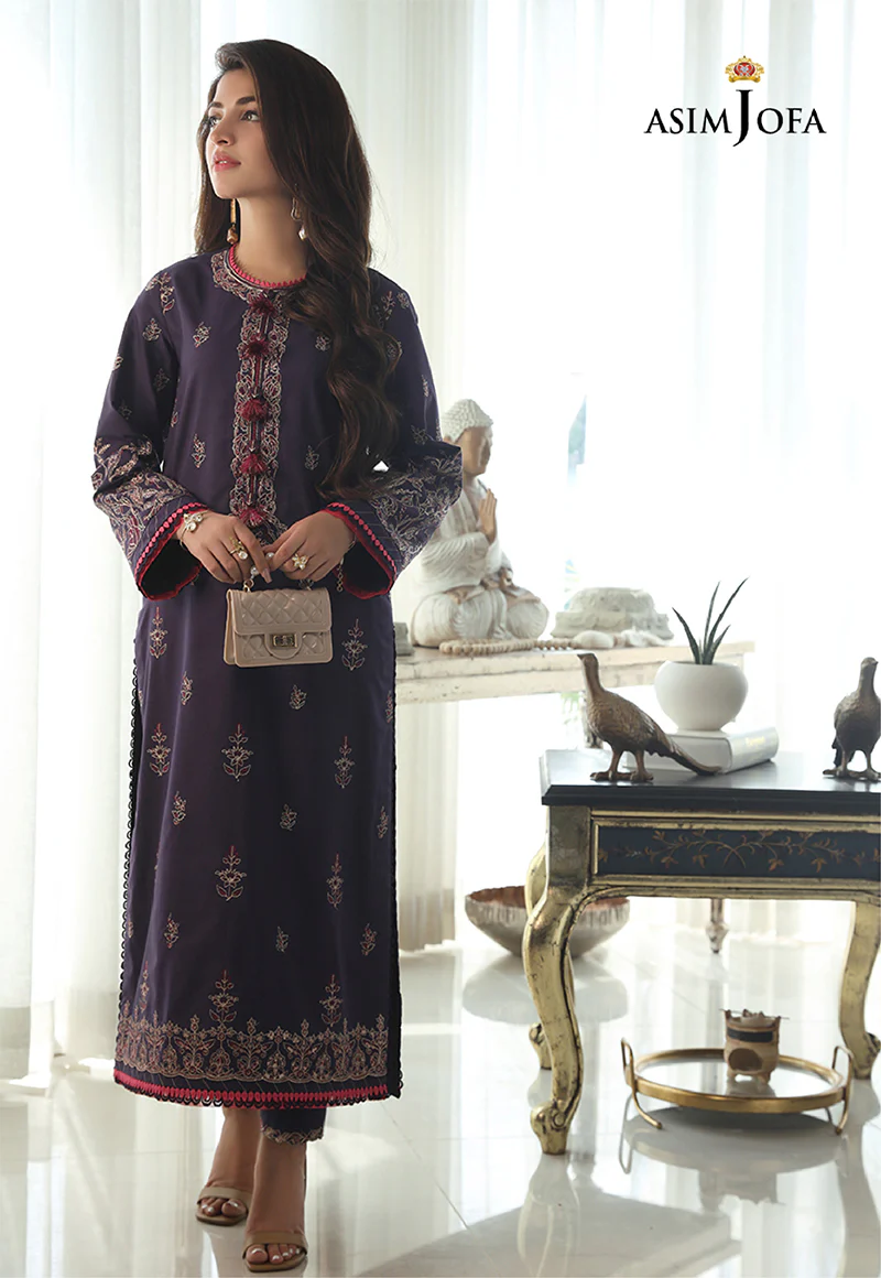 AJAI-19 EMBROIDERED SLUB LAWN 2 PCS - Image 8