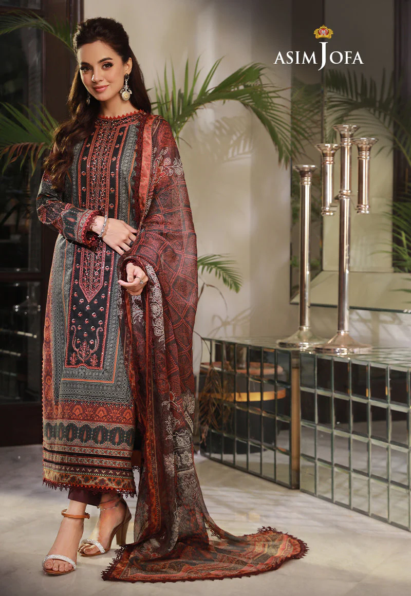 AJASD-03 EMBROIDERED CAMBRIC  Stitched 3 PCS - Image 3