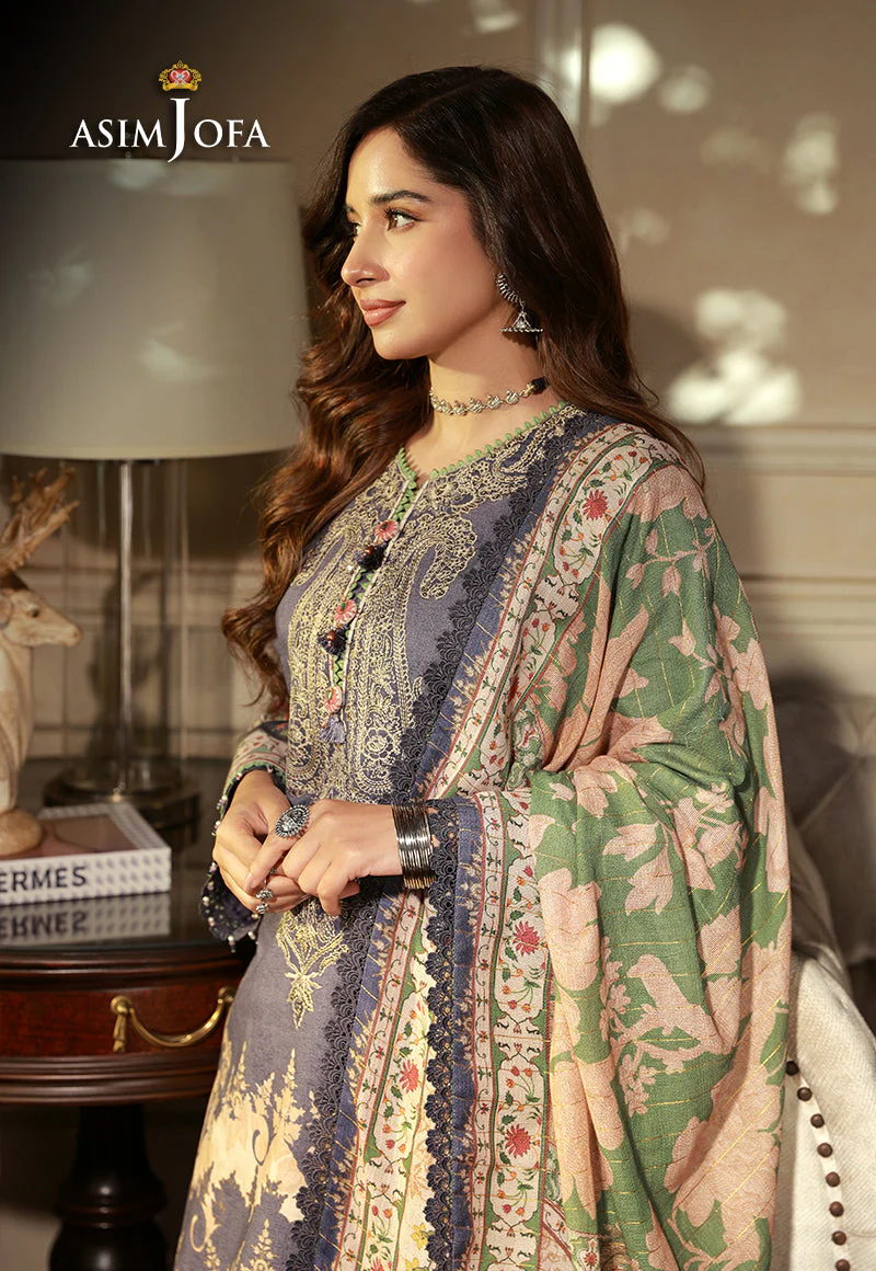 AJAWP-06 EMBROIDERED KARANDI STITCHED 3 PCS - Image 3