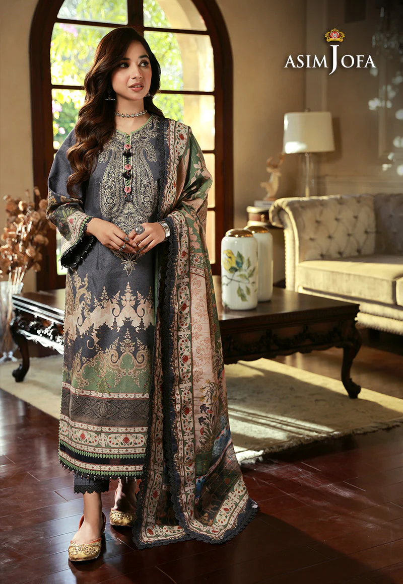 AJAWP-06 EMBROIDERED KARANDI STITCHED 3 PCS - Image 4