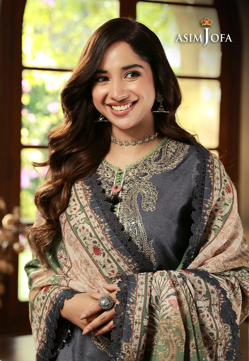 AJAWP-06 EMBROIDERED KARANDI STITCHED 3 PCS - Image 7