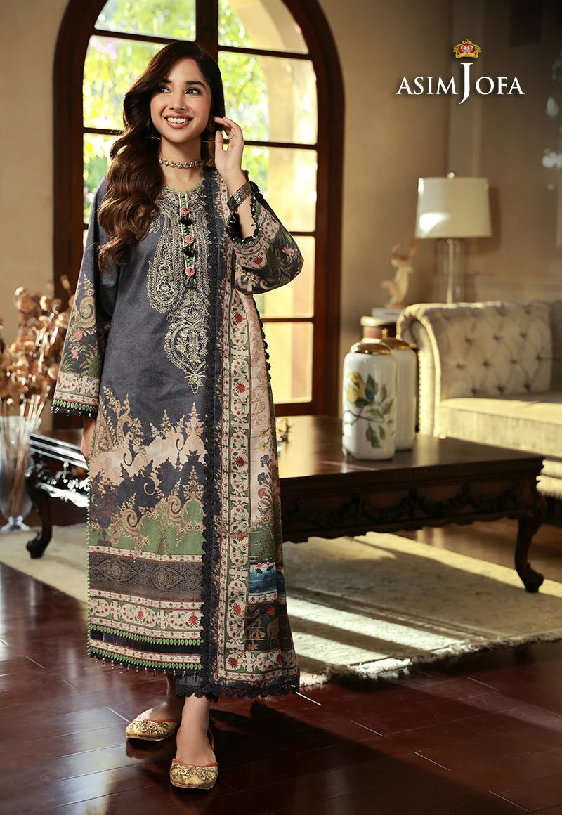 AJAWP-06 EMBROIDERED KARANDI STITCHED 3 PCS - Image 8