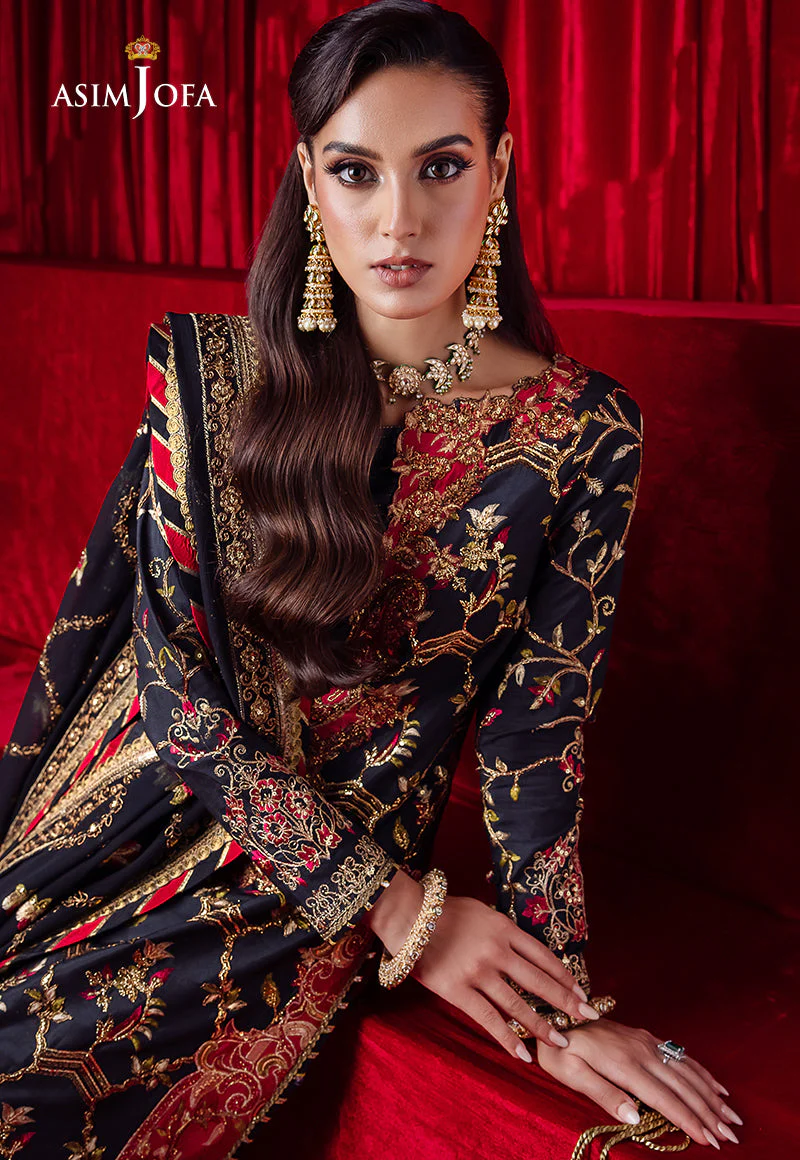 AJBK-02 DESIGNERS EMBROIDERED STITCHED 3 PCS - Image 14