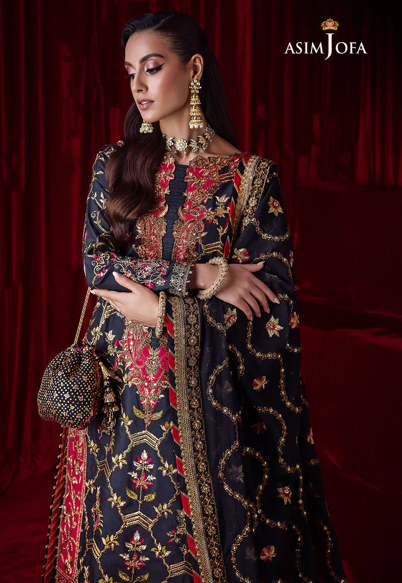 AJBK-02 DESIGNERS EMBROIDERED STITCHED 3 PCS - Image 3