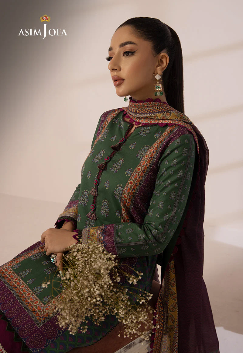 AJBPD-18 DESIGNERS STITCHED PRINTED CAMBRIC 3 PCS - Image 2