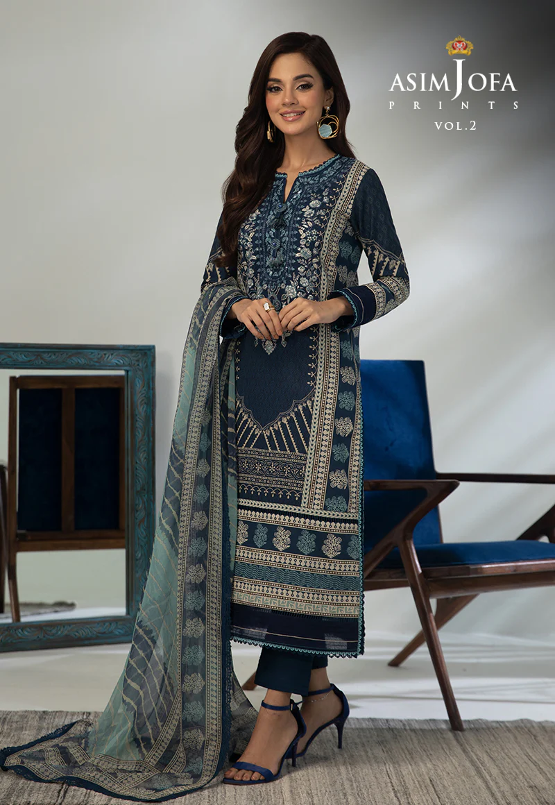 AJBP-46 EMBROIDERED LAWN 3-PCS