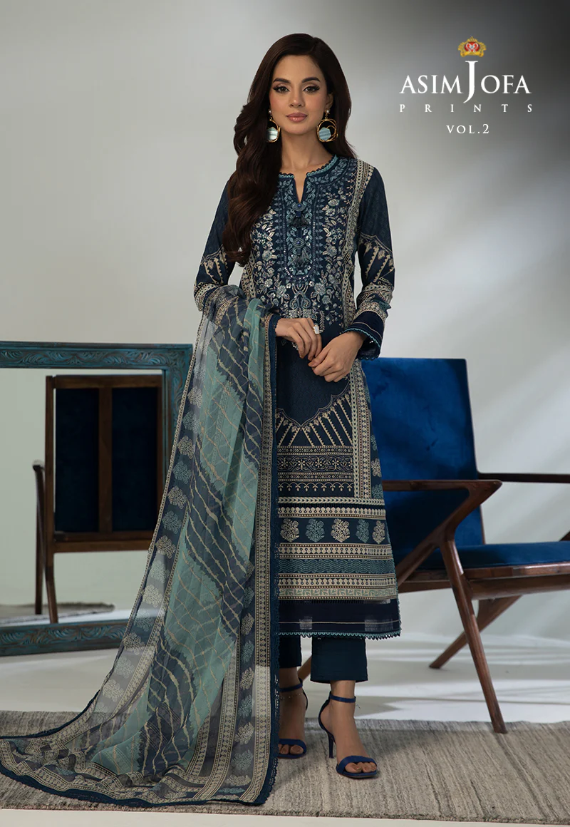 AJBP-46 EMBROIDERED LAWN 3-PCS - Image 4