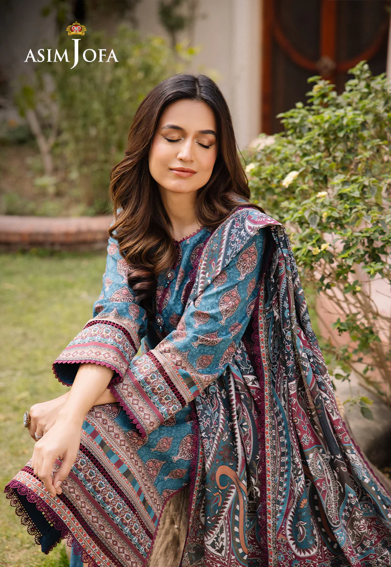 AJBU-14 PRINTED LAWN 3 PCS - Image 5