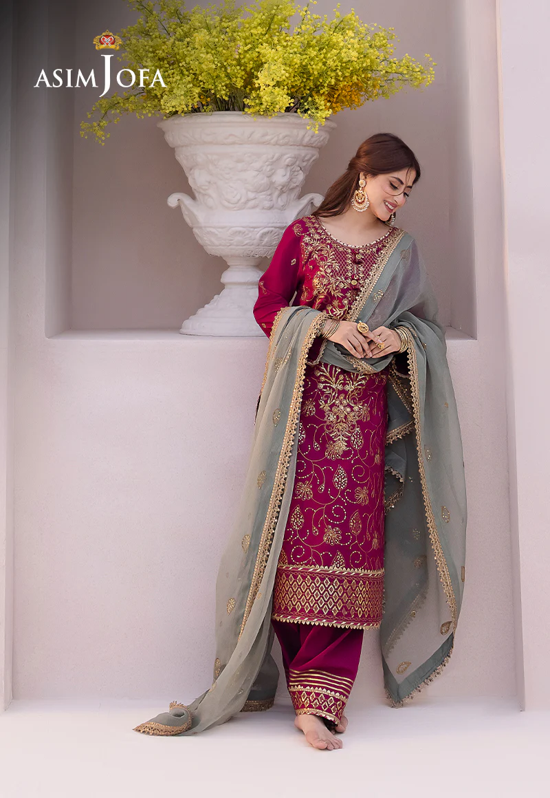 AJCF-12 EMBROIDERED BOSKI SILK 3 PCS - Image 5