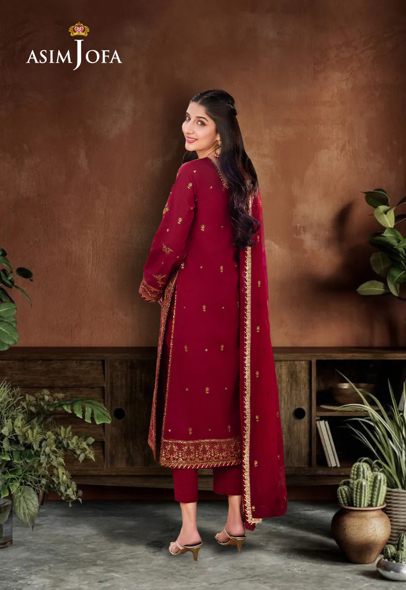 AJCF-28 EMBROIDERED BOSKI SILK 3 PCS - Image 2