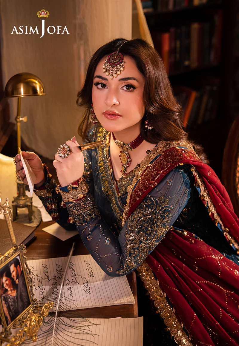 AJCRP-06 EMBROIDERED CHIFFON STITCHED 3 PCS - Image 10