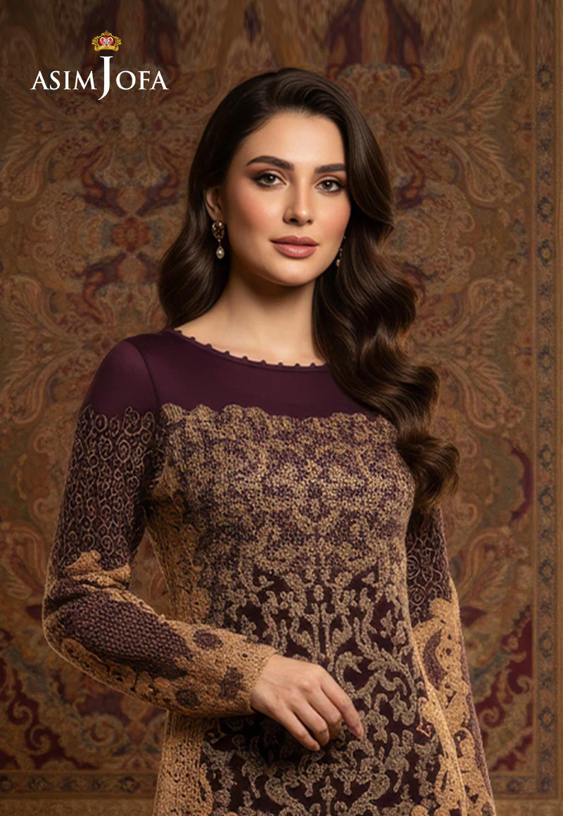 AJDSAI-381 EMBROIDERED CHIFFON STITCHED 1 PC - Image 2
