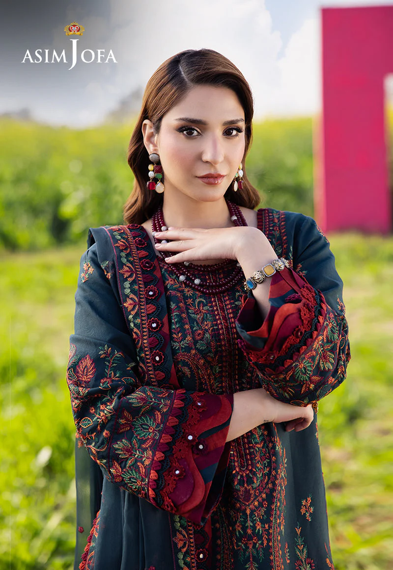 AJELLD-04 EMBROIDERED LAWN Stitched  1PC - Image 6