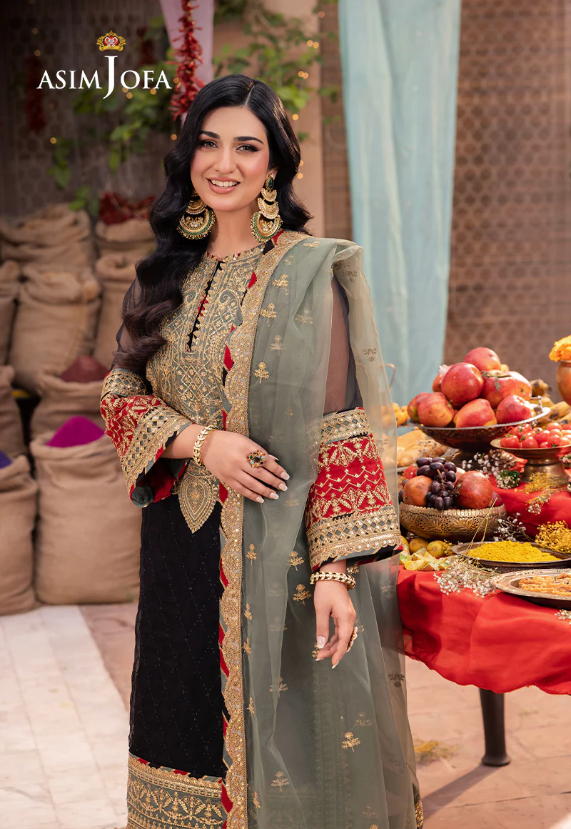 AJEM-15 EMBROIDERED ORGANZA 3 PCS - Image 3