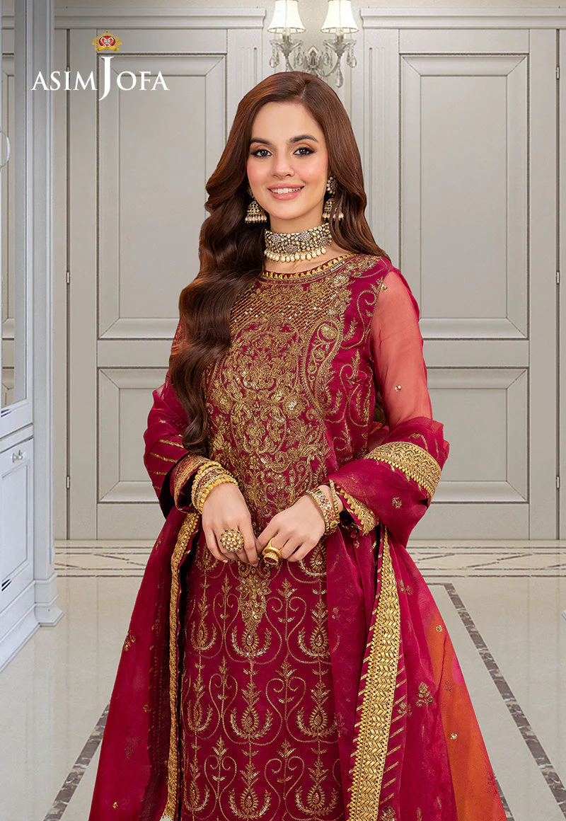 AJEMD-23 EMBROIDERED ORGANZA STITCHED 3 PCS - Image 3