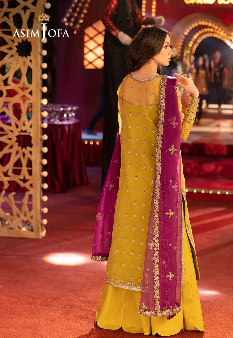 AJFOD-05 EMBROIDERED ORGANZA Stitched 2 PCS - Image 2