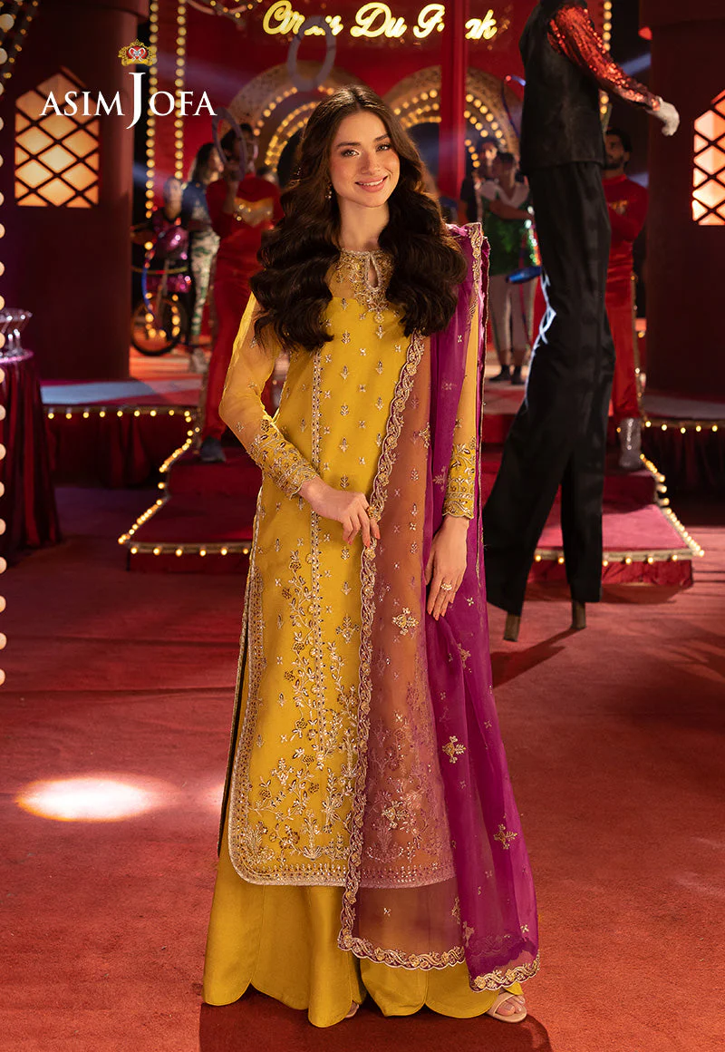 AJFOD-05 EMBROIDERED ORGANZA Stitched 2 PCS - Image 3