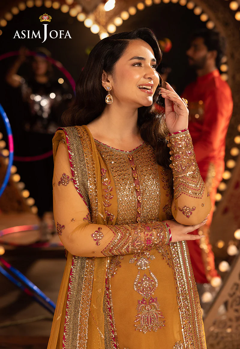 AJFOD-06 EMBROIDERED NET Stitched 3 PCS - Image 5