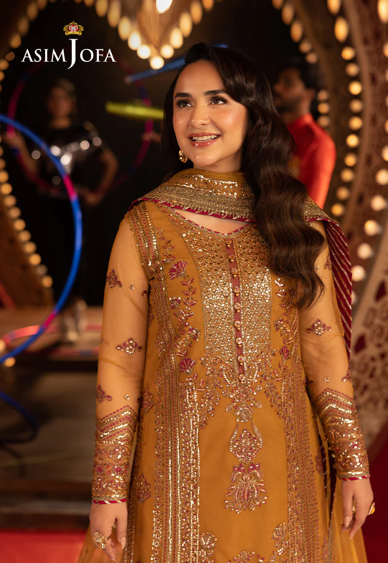 AJFOD-06 EMBROIDERED NET Stitched 3 PCS - Image 6