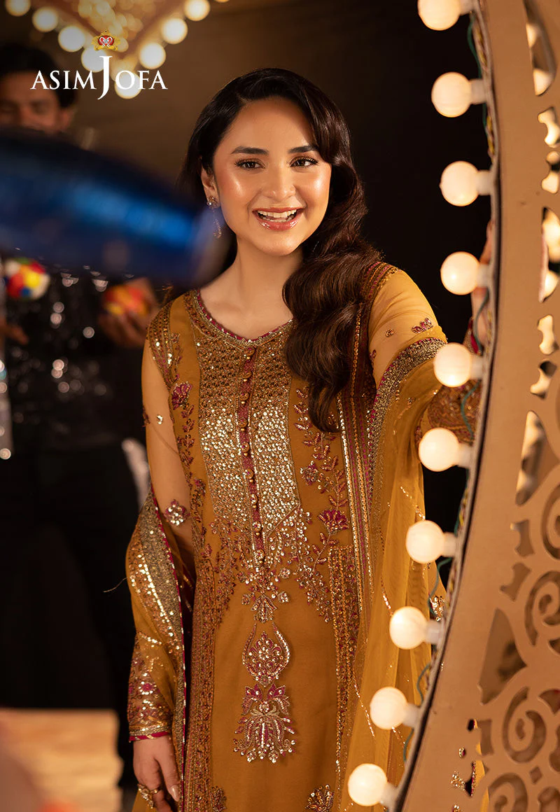 AJFOD-06 EMBROIDERED NET Stitched 3 PCS - Image 7