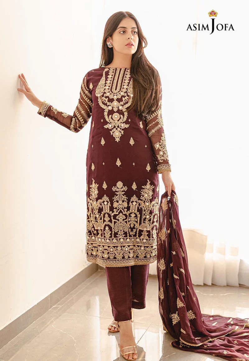 AJHJ-11 EMBROIDERED CHIFFON 3 PCS