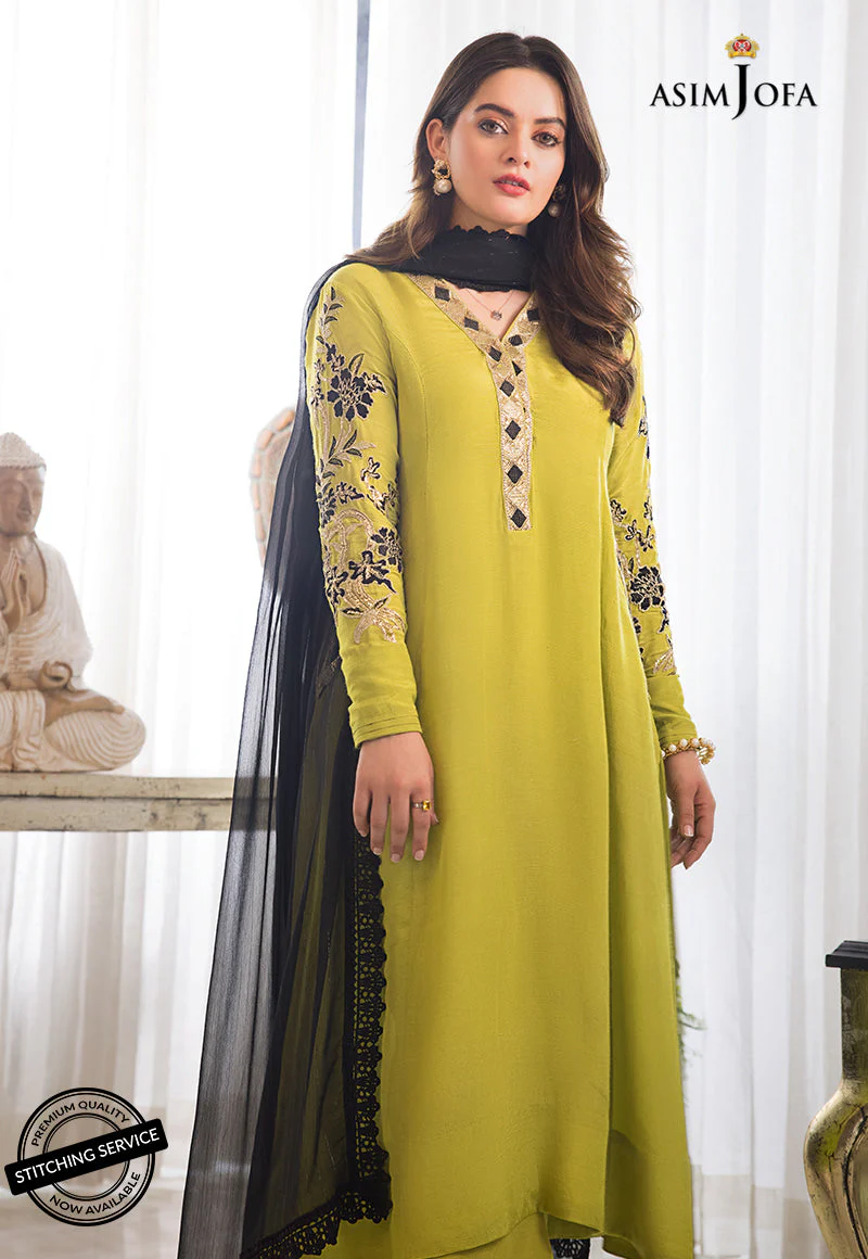 AJIM-18 EMBROIDERED RAW SILK 3 PCS - Image 4