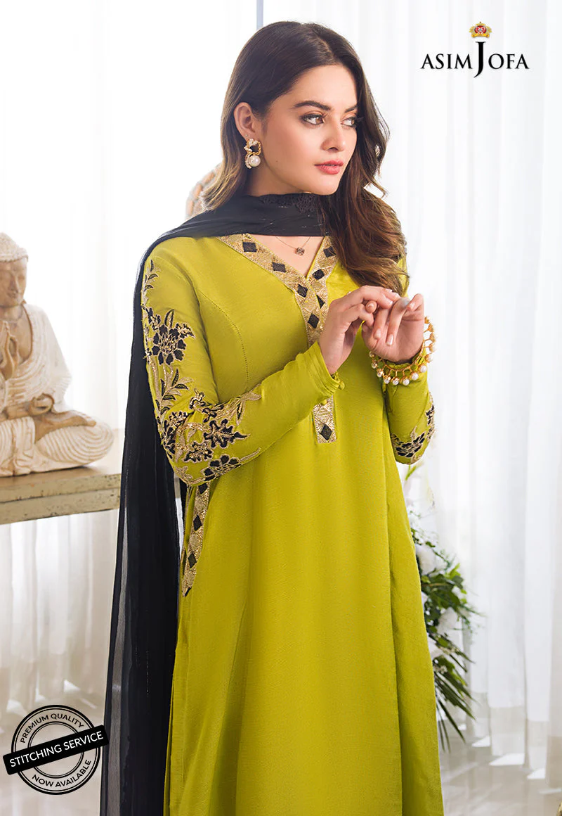 AJIM-18 EMBROIDERED RAW SILK 3 PCS - Image 5