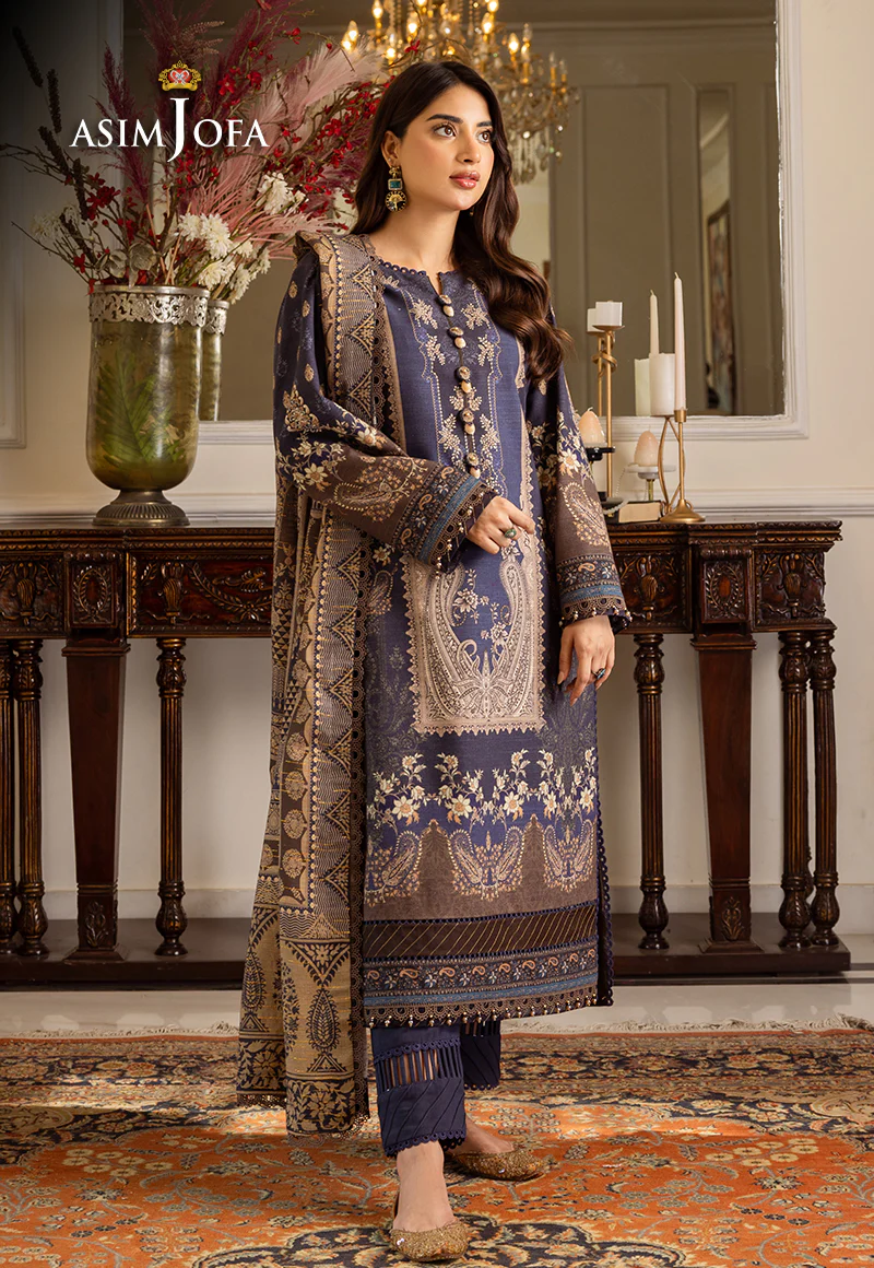AJIW-05 PRINTED KHADDAR 3 PCS - Image 3