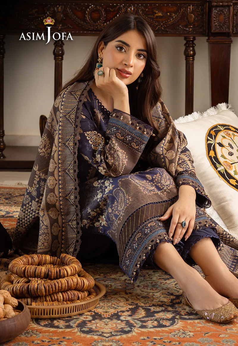 AJIW-05 PRINTED KHADDAR 3 PCS - Image 7
