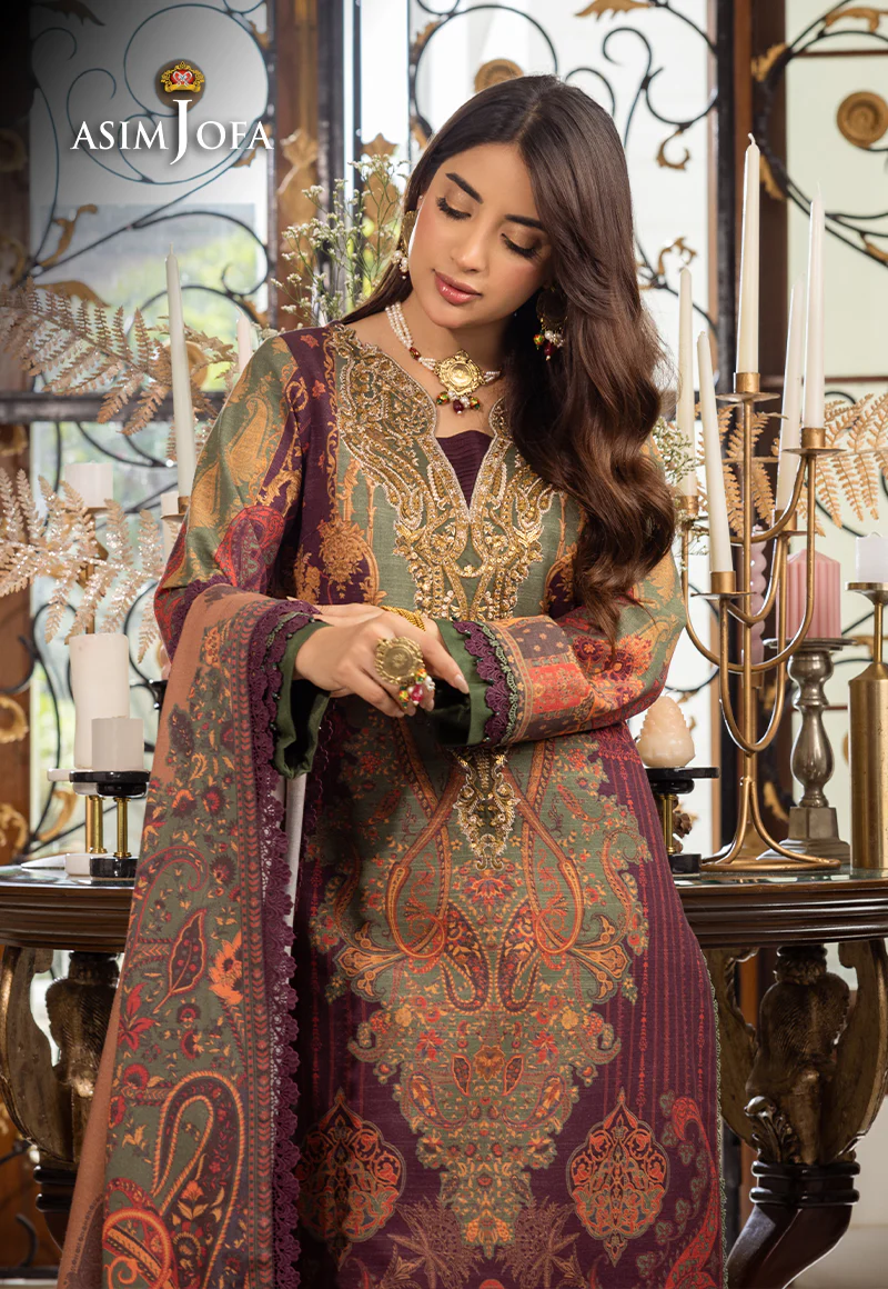 AJIW-07 EMBROIDERED KHADDAR 3 PCS - Image 10