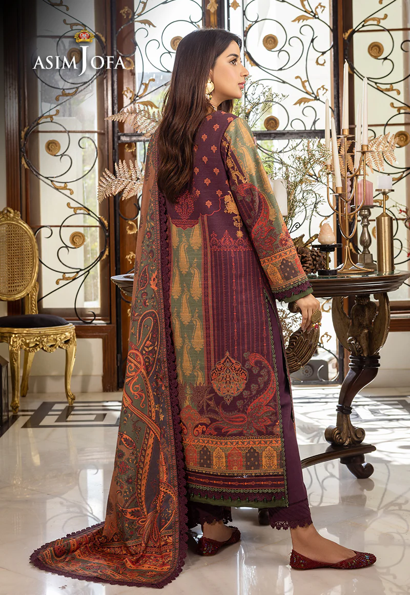 AJIW-07 EMBROIDERED KHADDAR 3 PCS - Image 2