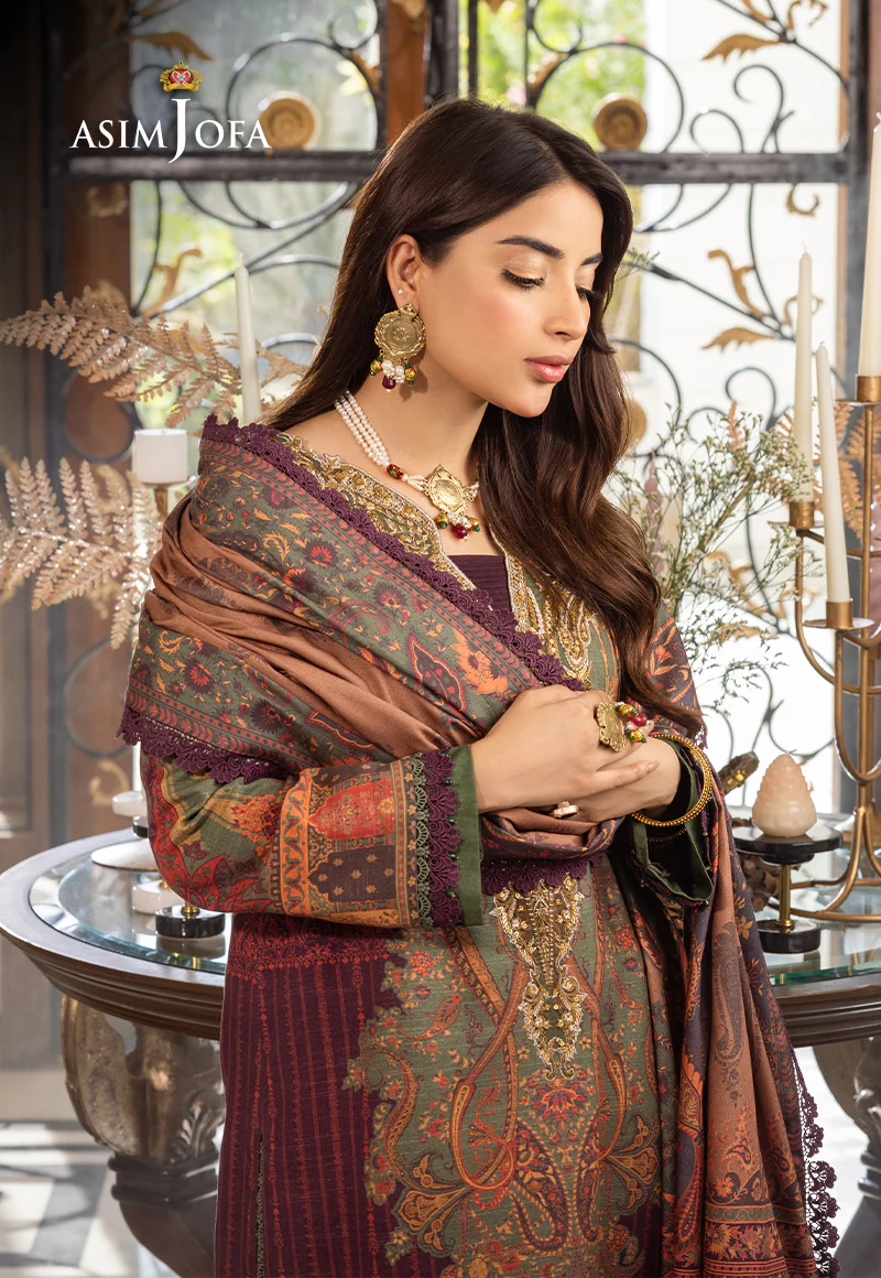AJIW-07 EMBROIDERED KHADDAR 3 PCS - Image 4
