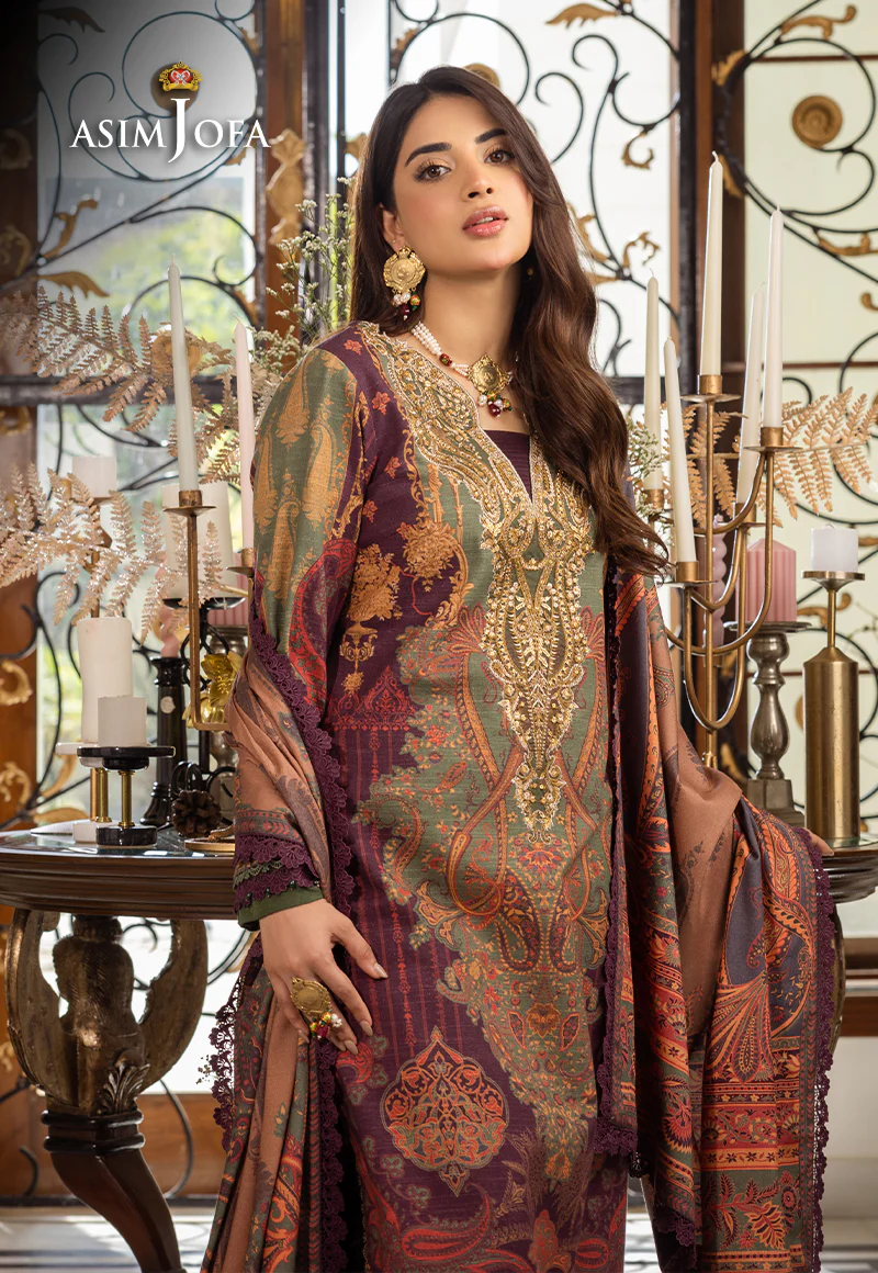 AJIW-07 EMBROIDERED KHADDAR 3 PCS - Image 7
