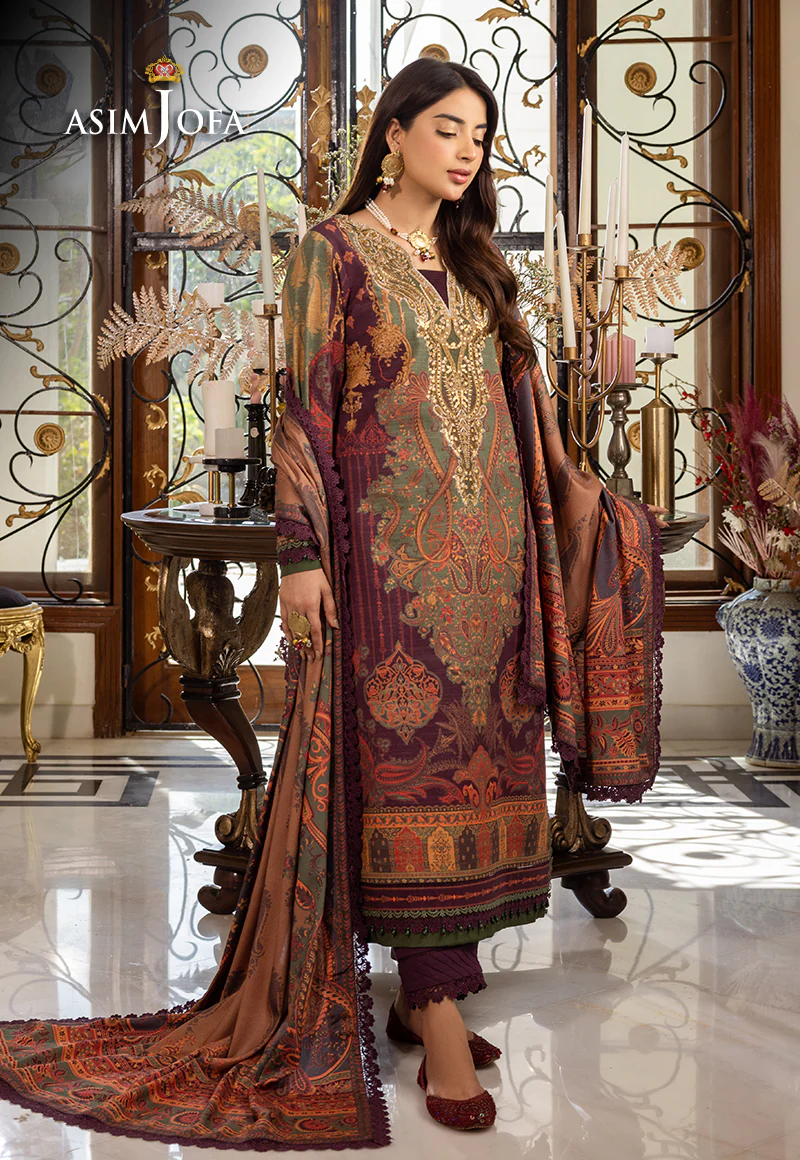 AJIW-07 EMBROIDERED KHADDAR 3 PCS - Image 8
