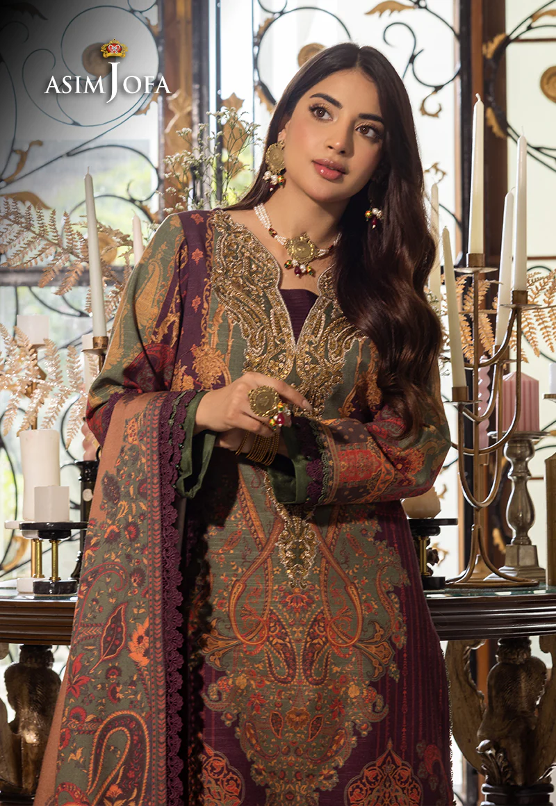 AJIW-07 EMBROIDERED KHADDAR 3 PCS - Image 9