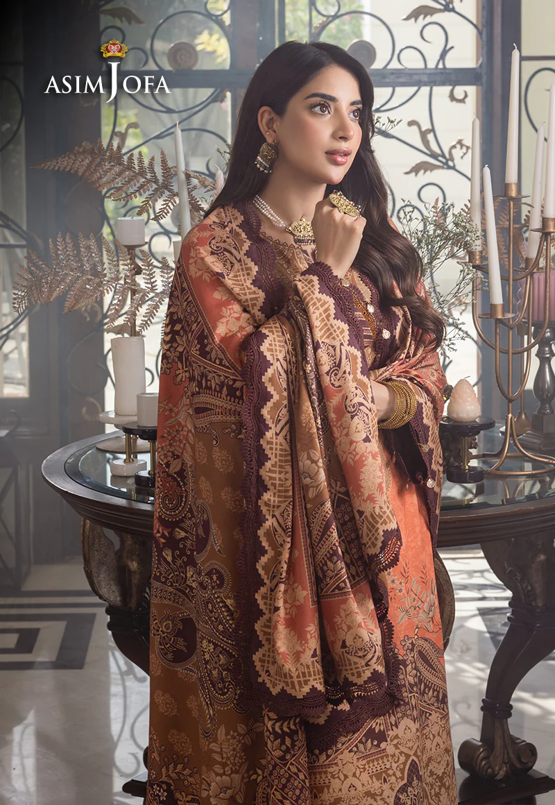 AJIWP-09 PRINTED KHADDAR STITCHED 3 PCS - Image 4