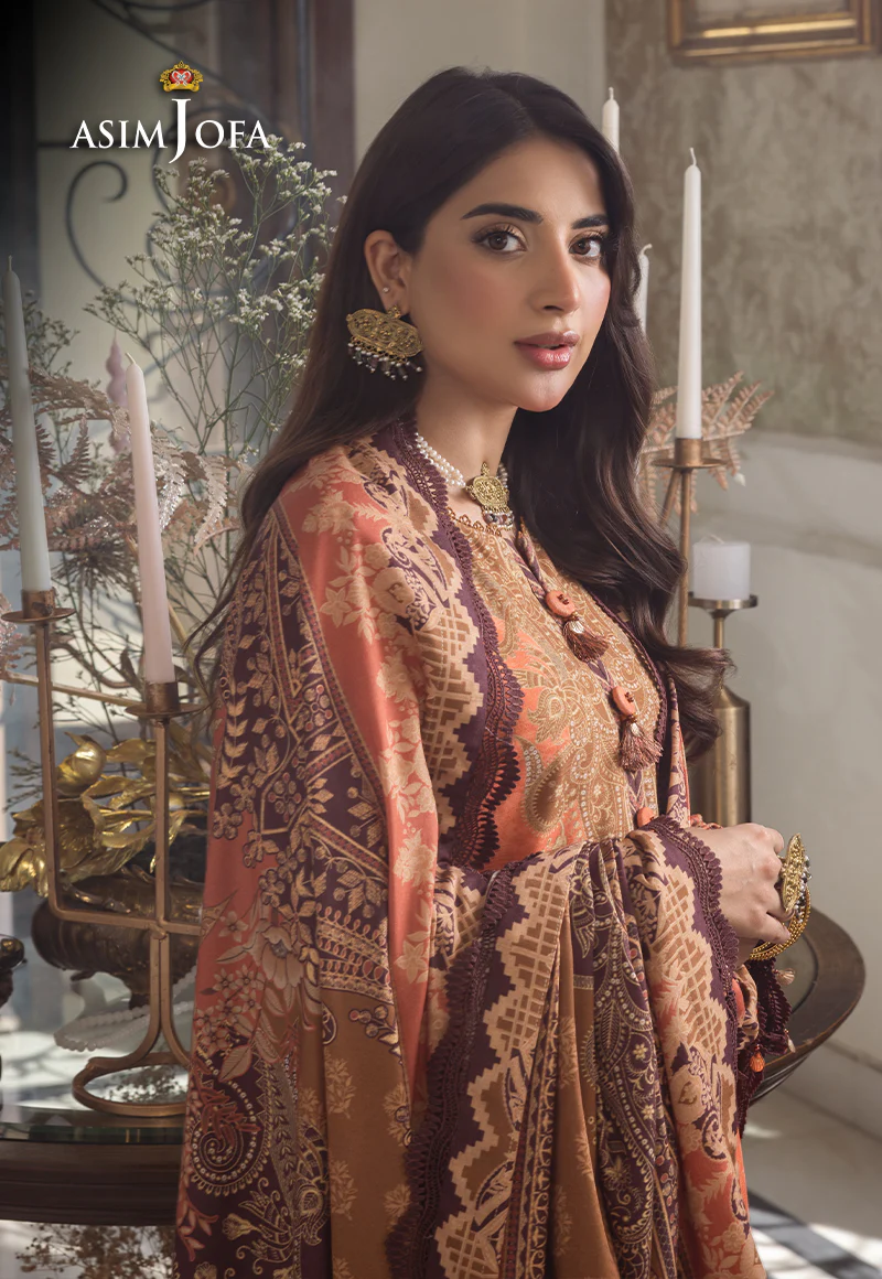 AJIWP-09 PRINTED KHADDAR STITCHED 3 PCS - Image 5
